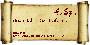 Anderkó Szilvána névjegykártya